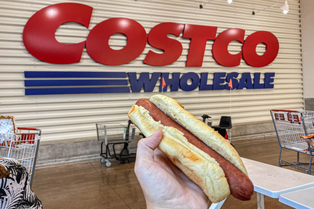 The Costco hot dog holds steady at $1.50.