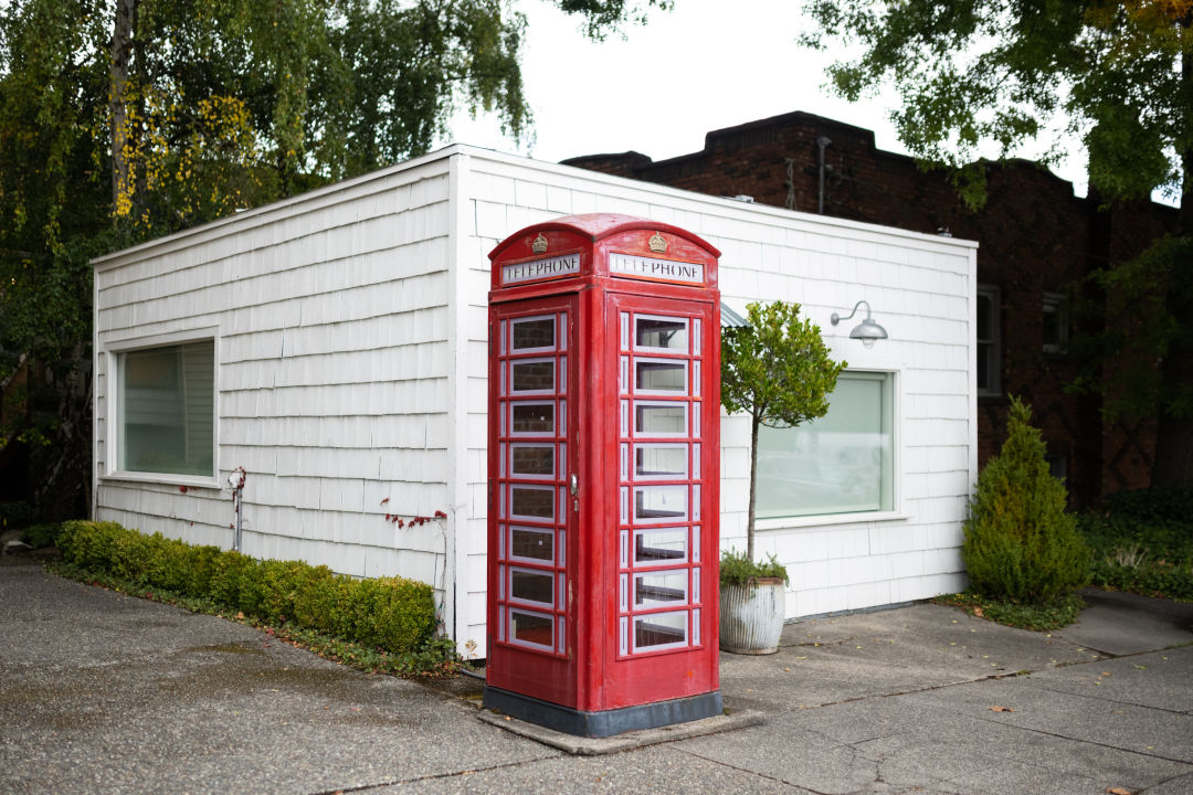 British telephone box in Madison Park