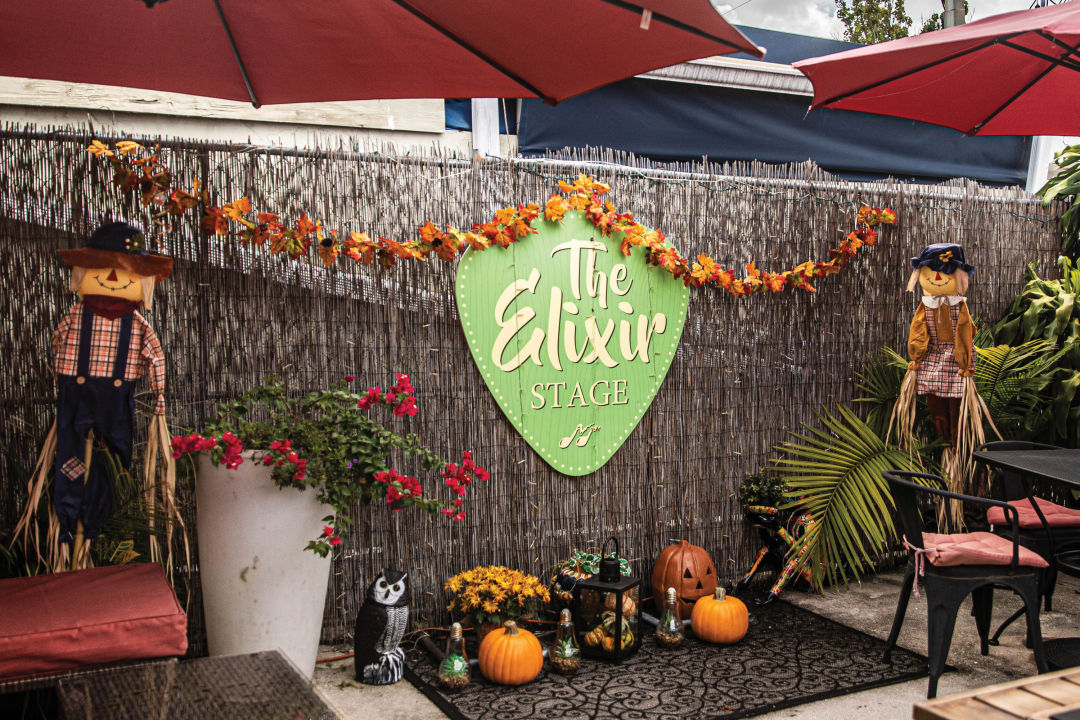 Outdoor stage at The Elixir Tea House.