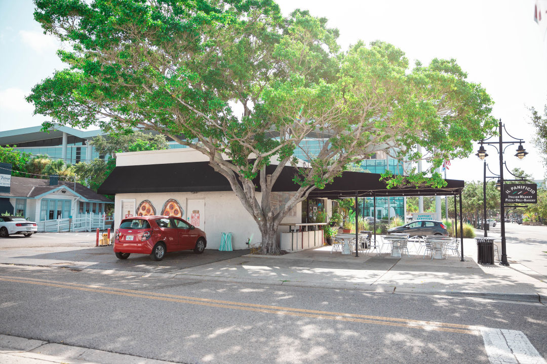 The exterior of Il Panificio, a long time pizzeria on Main St. in downtown Sarasota