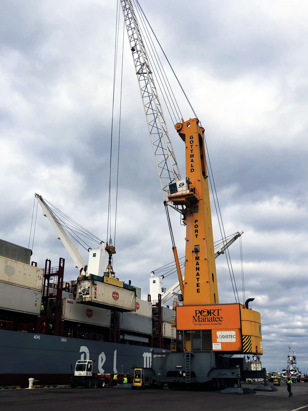 Containerized cargo trade is breaking records at Port Manatee, including via new-generation containerships being deployed by Fresh Del Monte Produce Inc.