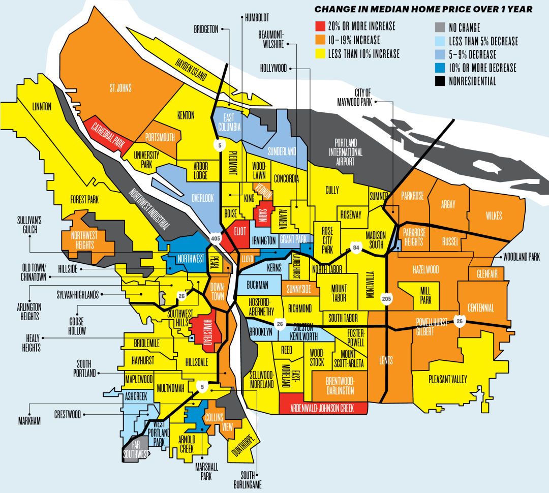 city of portland maps Portland Neighborhoods By The Numbers 2018 The City Portland city of portland maps