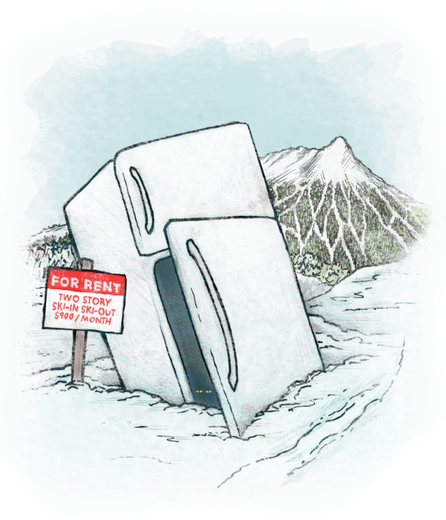 Colorado summit paradise leased fridge illustration winter 2016 tli5d9