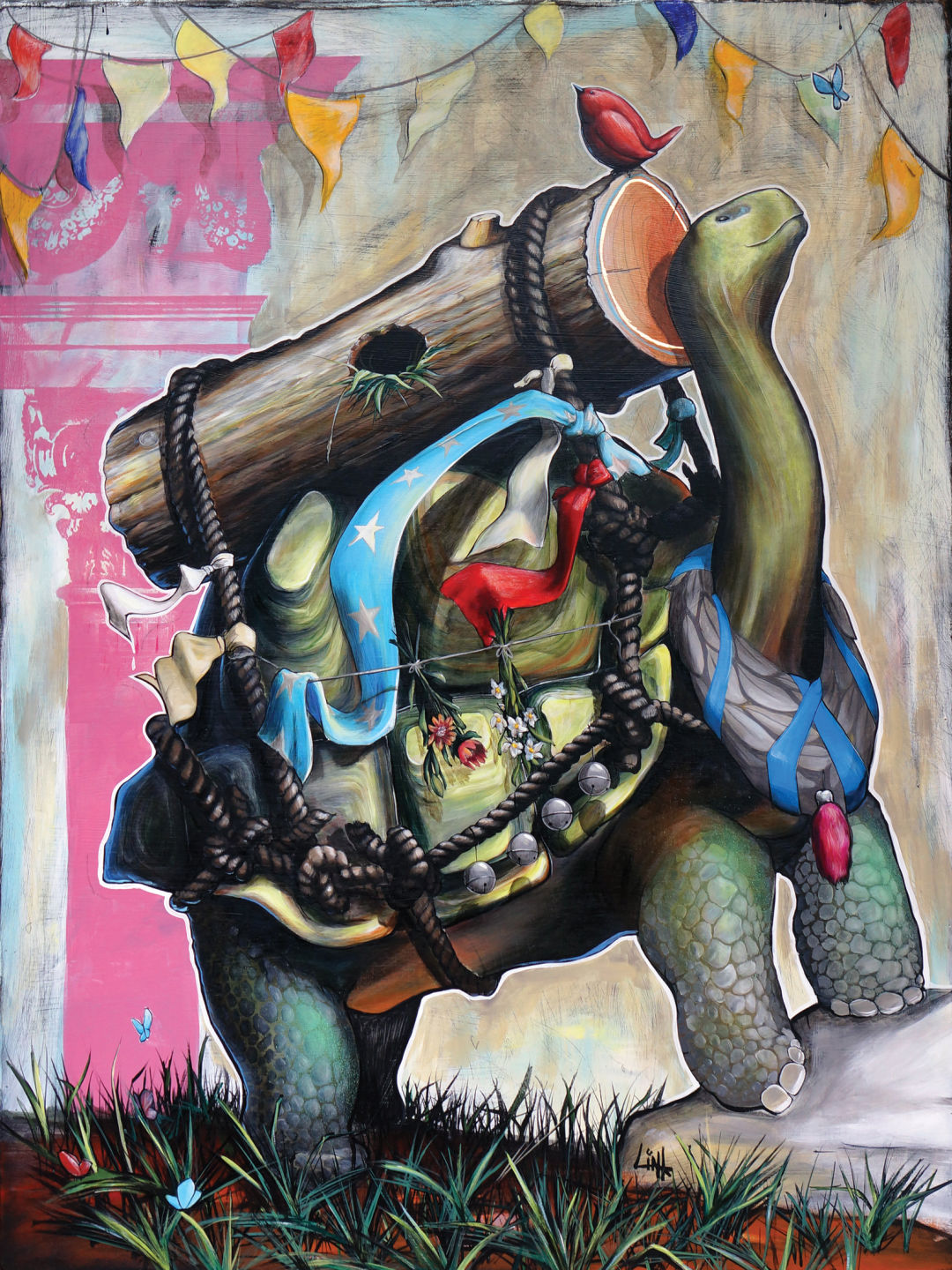 Tortoise . acrylic on wood panel . 36 x 48 vdozvs