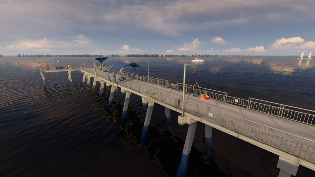 A rendering of planned improvements to the T.J. "Tony" Saprito Fishing Pier.