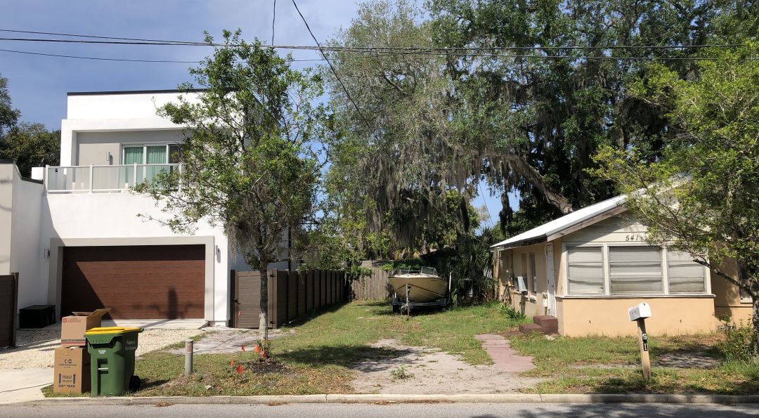 This modern home pictured on the left on East Avenue in Park East sold for $575,000 last month and hints at the diamond-in-the-rough nature of the downtown Sarasota neighborhood where the median listing price for a home there is just less than $170,000.