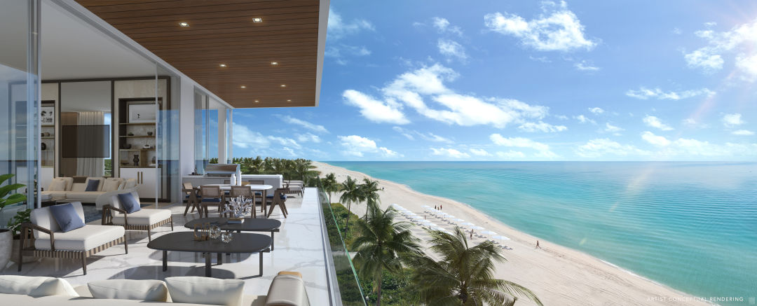 A rendering of a unit at Sage Longboat Key Residences