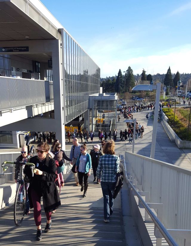 Line university of washington transit escalators stairs light rail vo0kpq