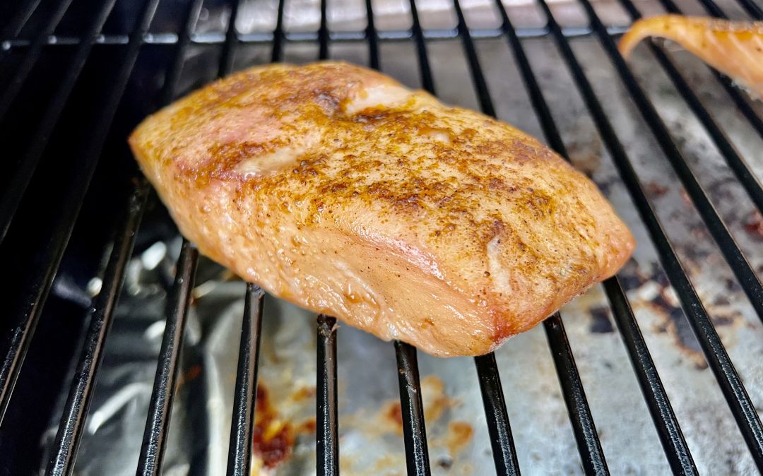 Rubbing the filet with olive oil before sprinkling with Old Bay will allow the spice mixture to stick to the fish better.