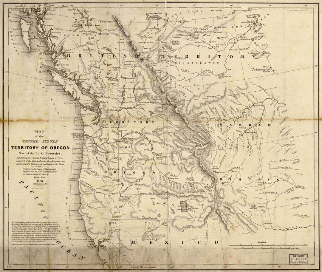 Pomo 1216 1846 territory of oregon map nla4fi