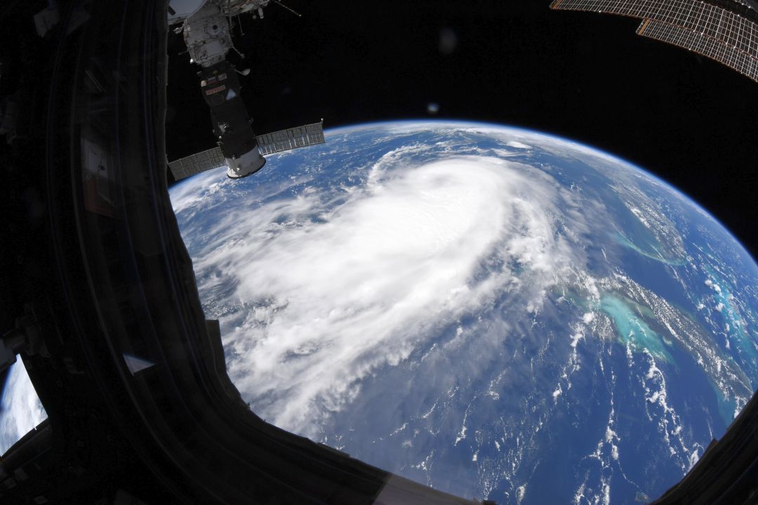 An image of Hurricane Laura from the International Space Station on August 25, 2020.
