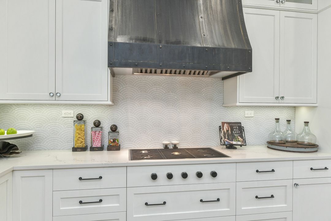 Black custom stove hood