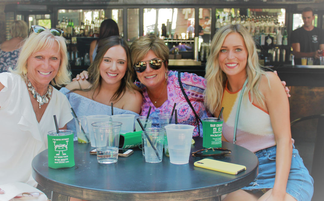 Picture of a group of women at the first taco & tequila bar crawl