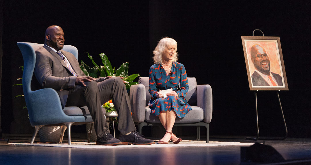 Shaquille O'Neal spoke as part of Ringling College Library Association's Town Hall lecture series in 2019.