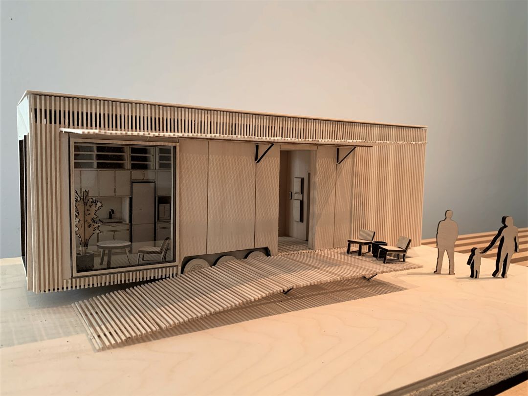 A rendering of one of the tiny house competition winners.
