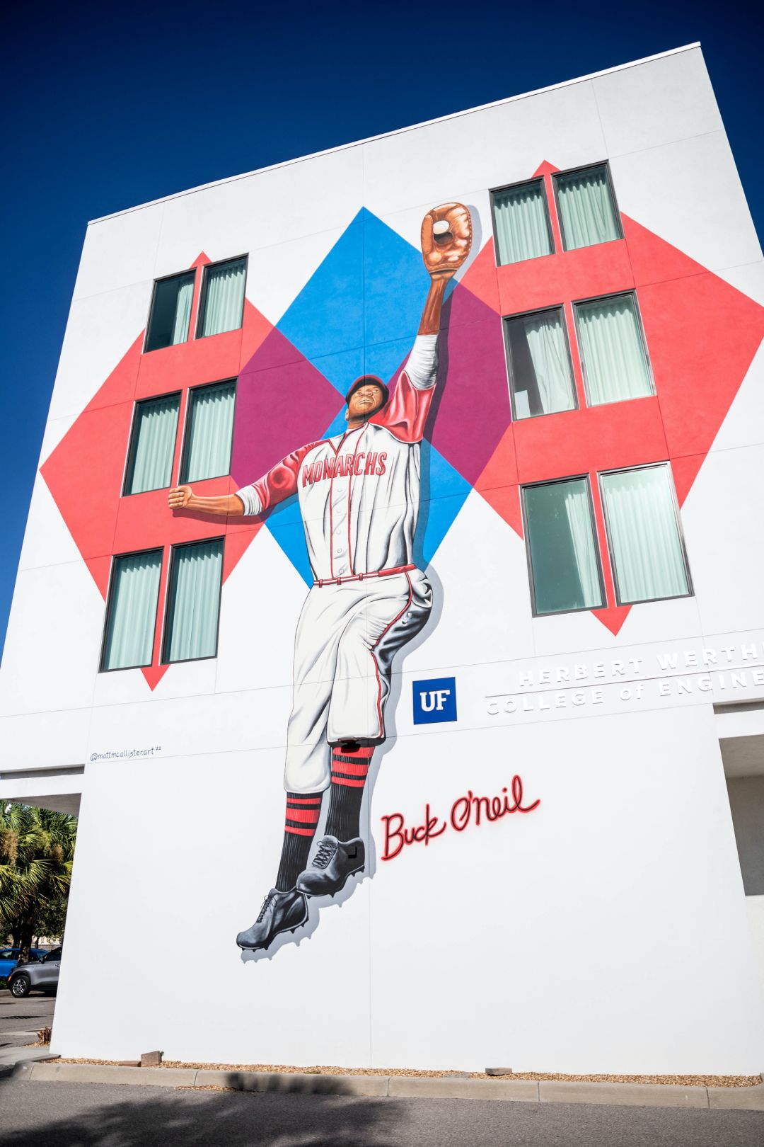 The completed mural of Buck O'Neil by artist Matt McAllister.