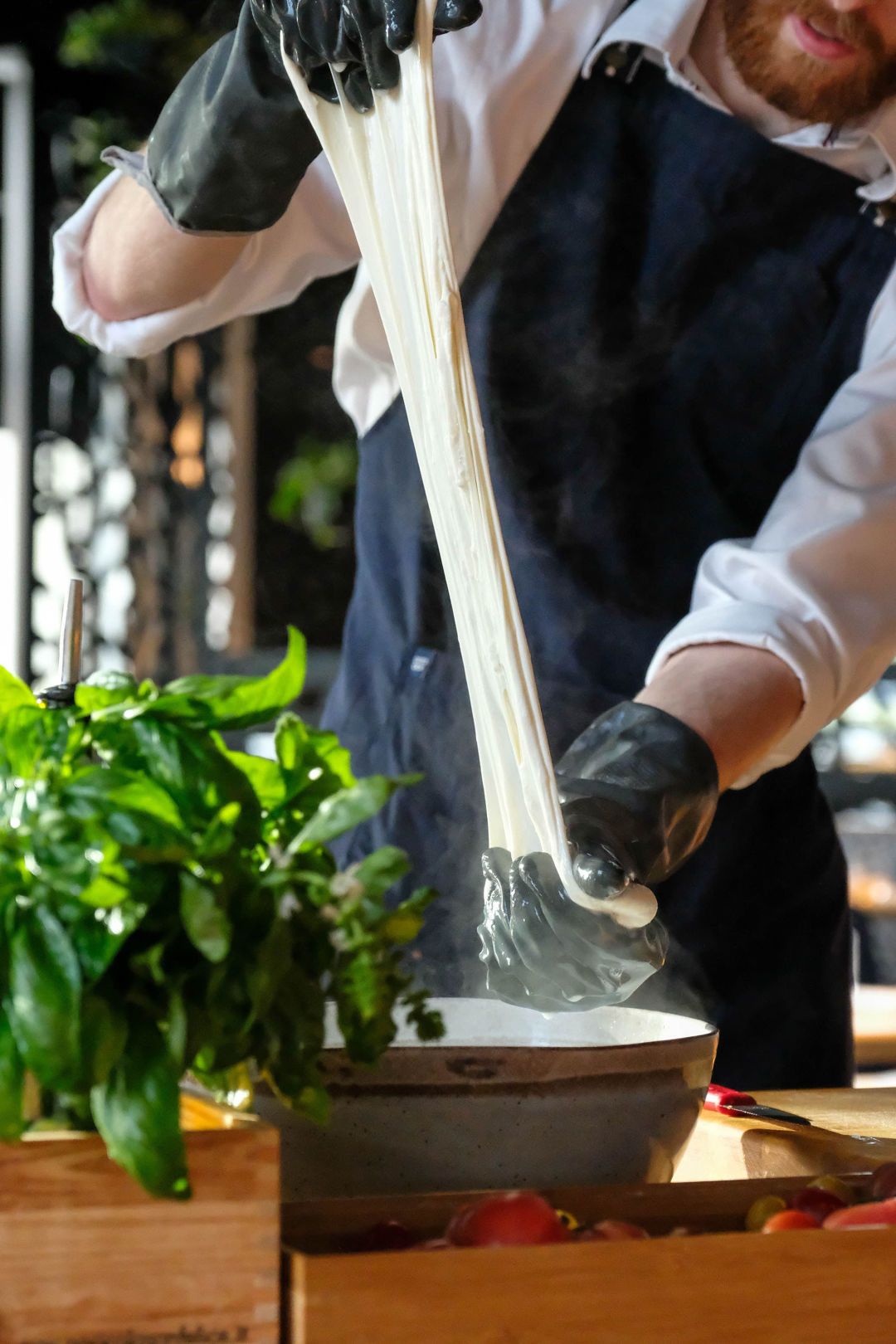 Tableside mozzarella at Rocca.