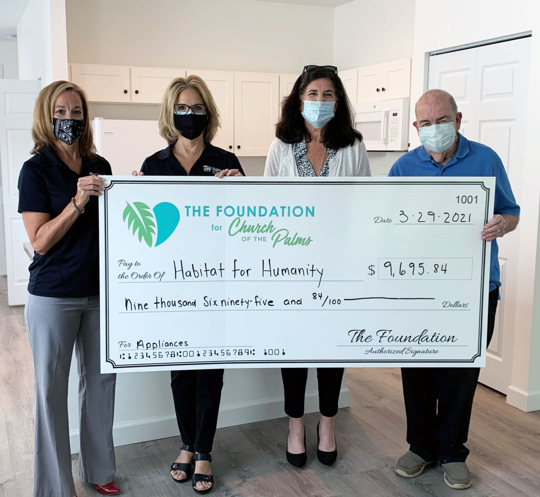 Habitat for Humanity received a $9,695.84 grant from the Foundation for Church of the Palms.