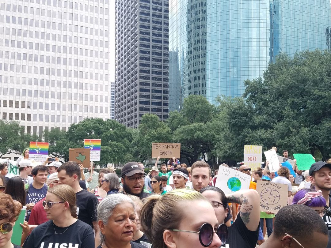 Hundreds Gathered at Houston City Hall on Friday to Protest Climate