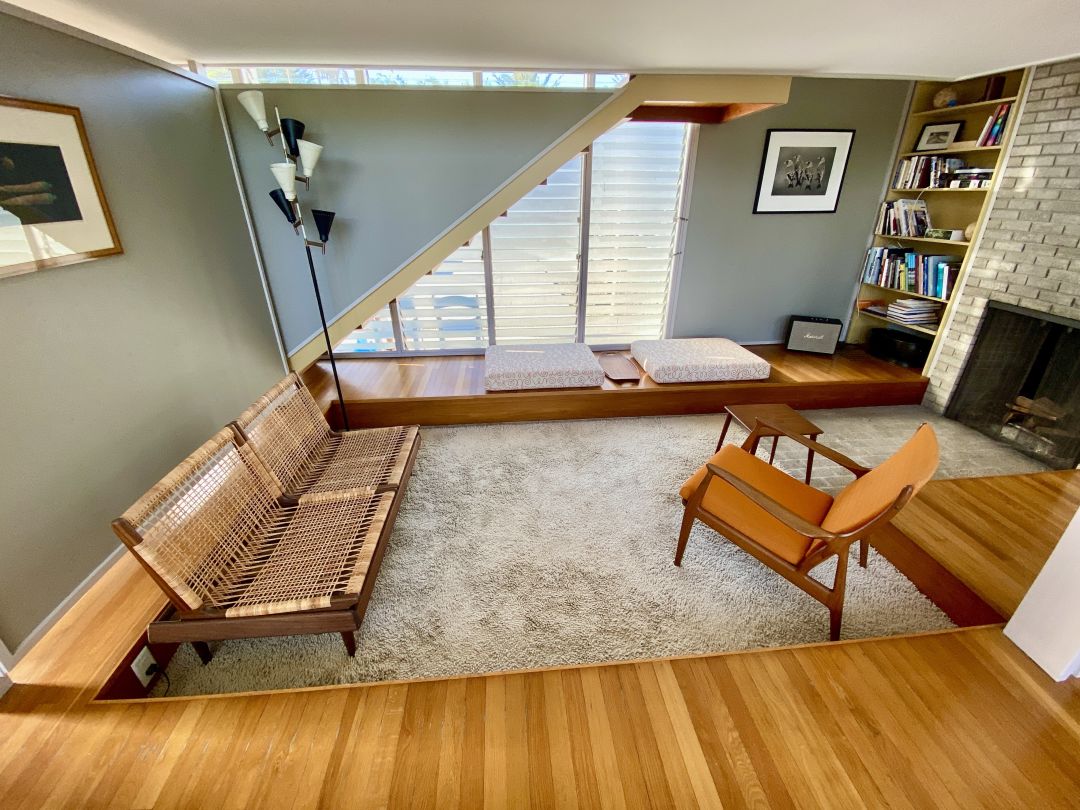 Sarasota School of Architecture living room during MOD Weekend home tours in Lido Shores.