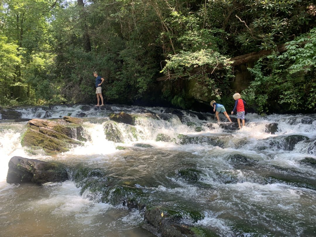 The author and his kids enjoying the area's natural beauty.