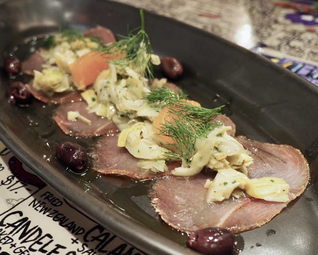 Tuna "bresaola" at Malmosto.