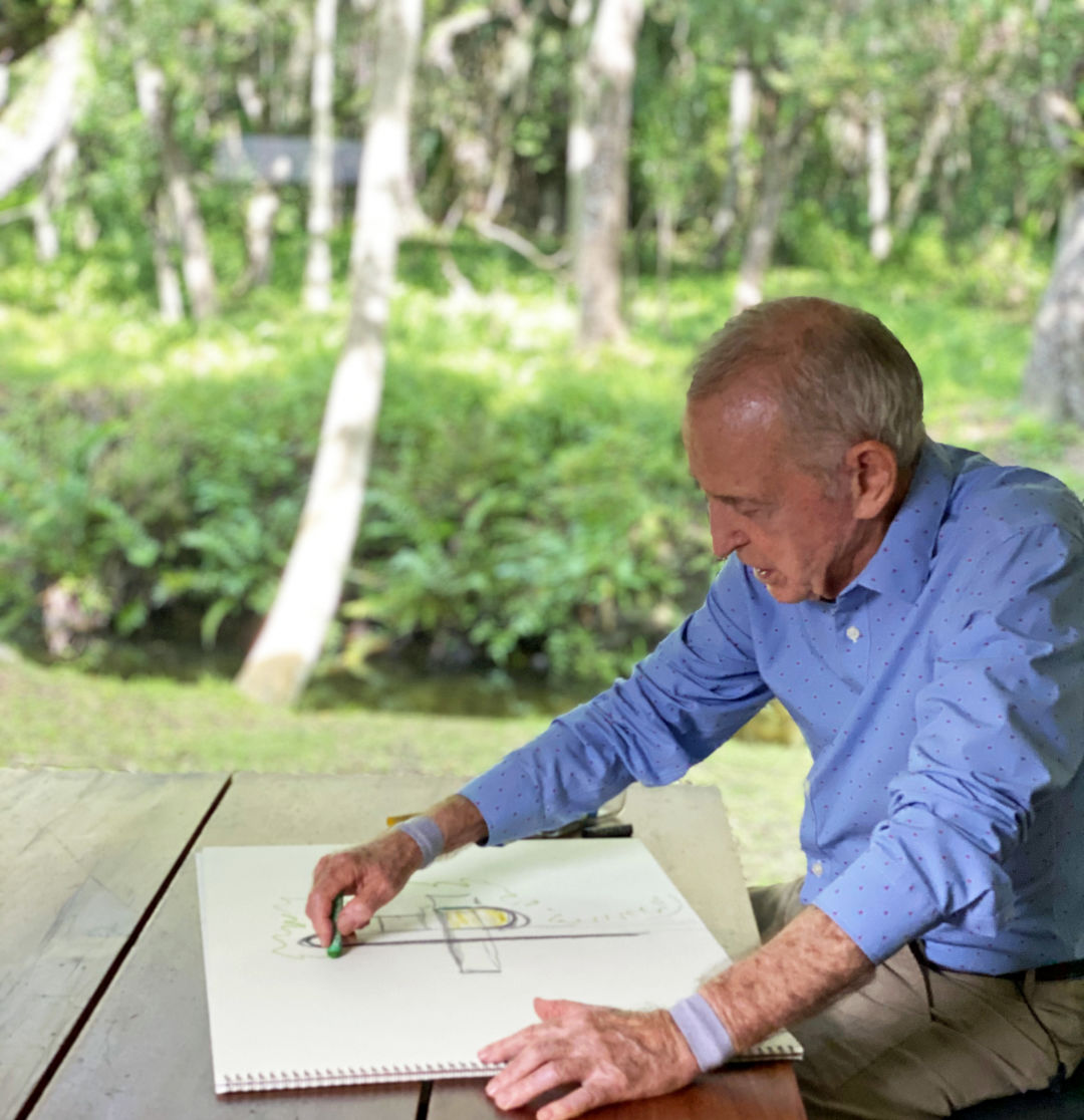 Architect Carl Abbott in his office