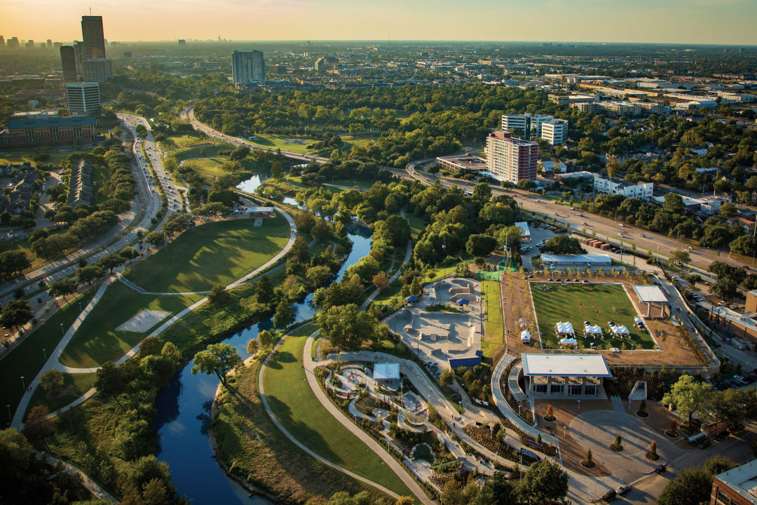 0217 buffalo bayou park above shot downtown vn6x4x