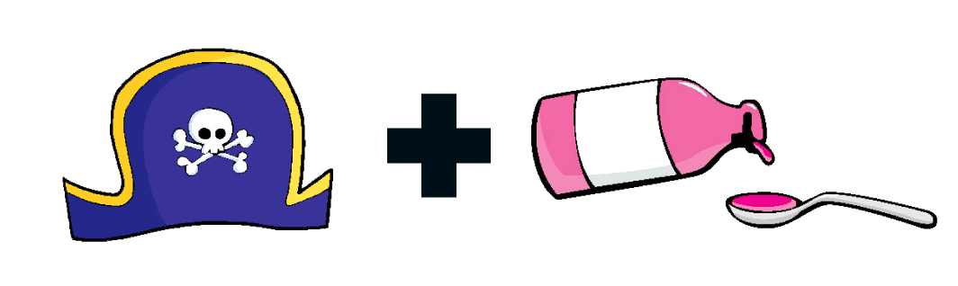 Pirate hat and medicine ofncyg