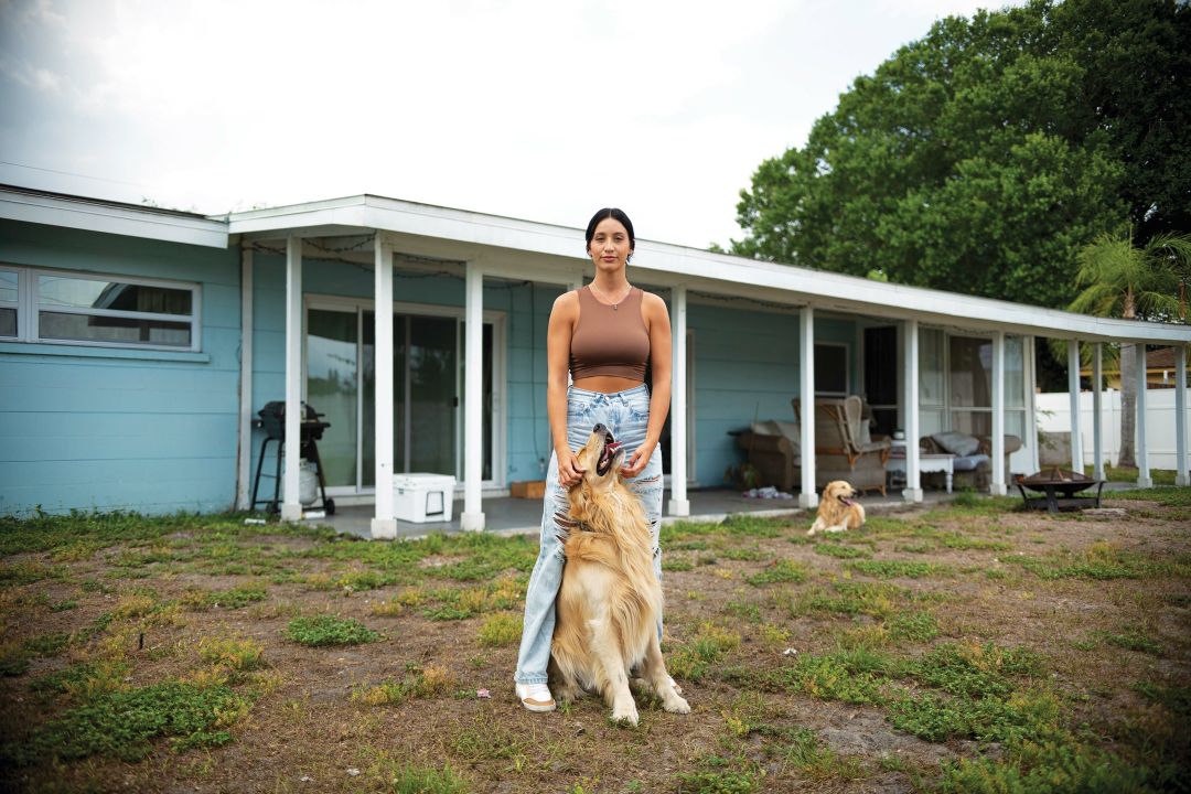 Sarah Magda with her two dogs, Ranger and Rover