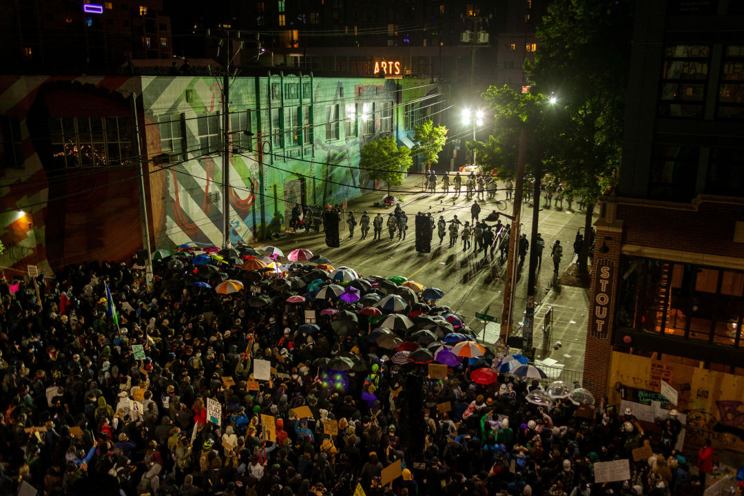 It's pretty traumatizing': Protester hit by SPD flash bang says