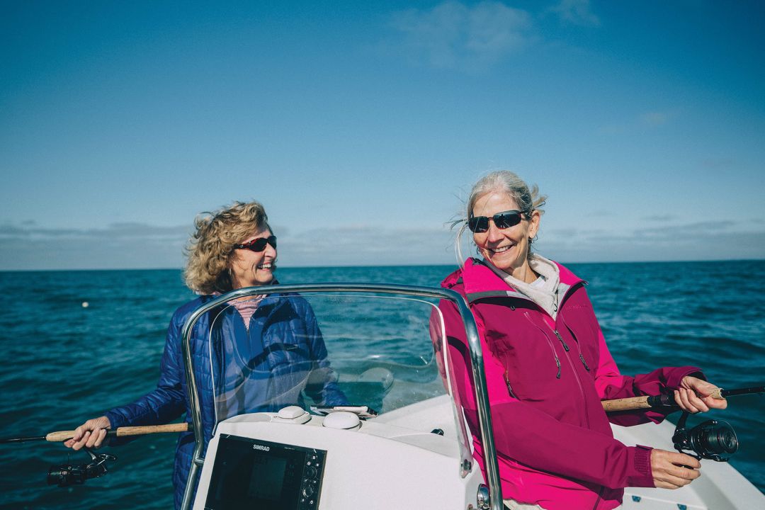 Aledia Tush, left, with author Susan Burns