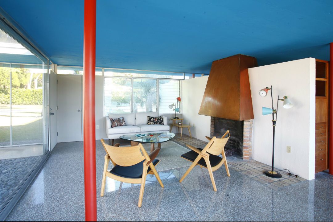 The restored fireplace makes a perfect focal point in the sitting area.