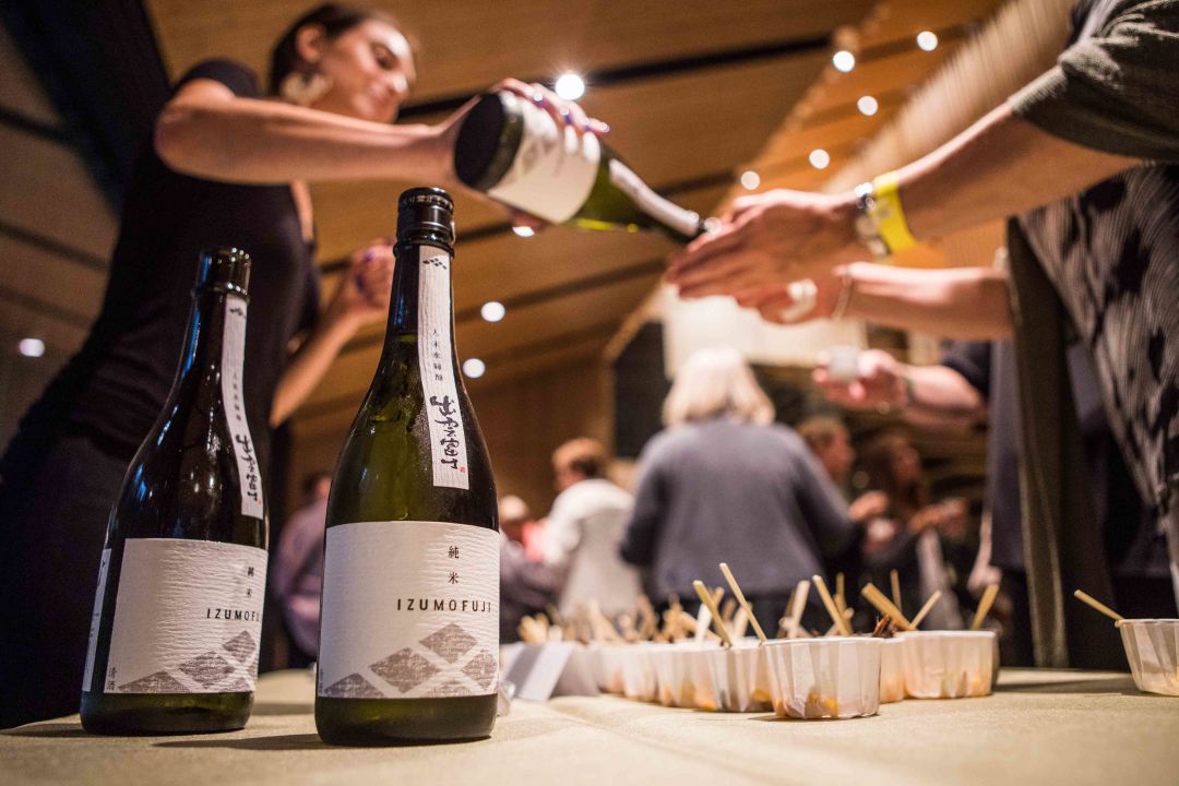Sake tasting with joto sake. photo by jonathan ley. en2quu