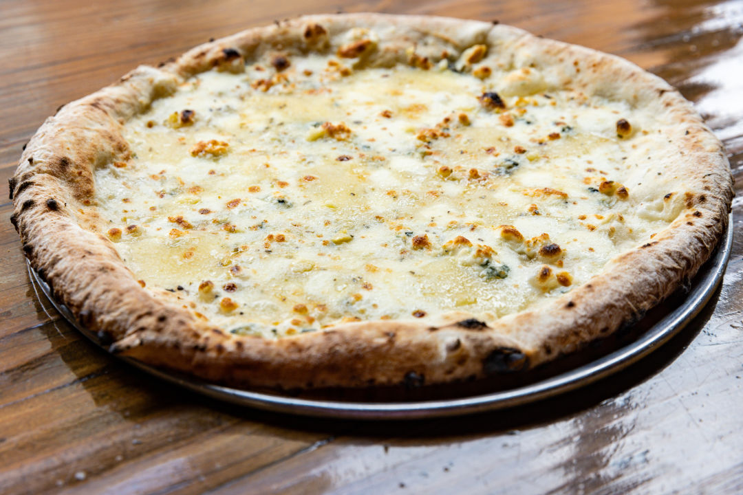 A cheese pizza