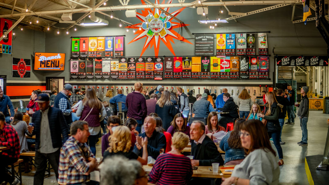 Picture of the interior of Sun King Brewery & Spirits