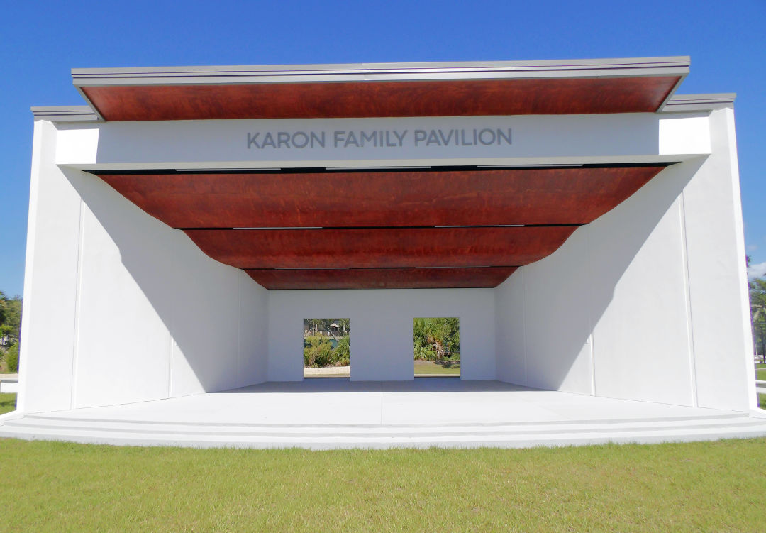 The Karon Family Pavilion is the centerpiece of Longboat Key’s Town Center Green.