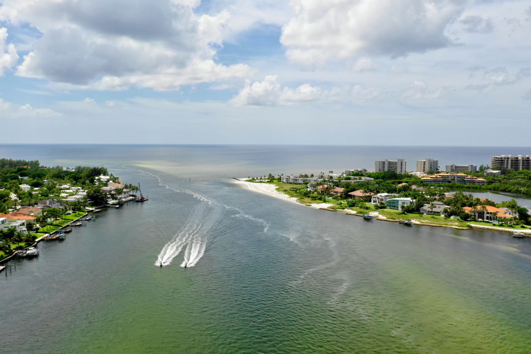 Red tide visible in Sarasota waters during 2018.