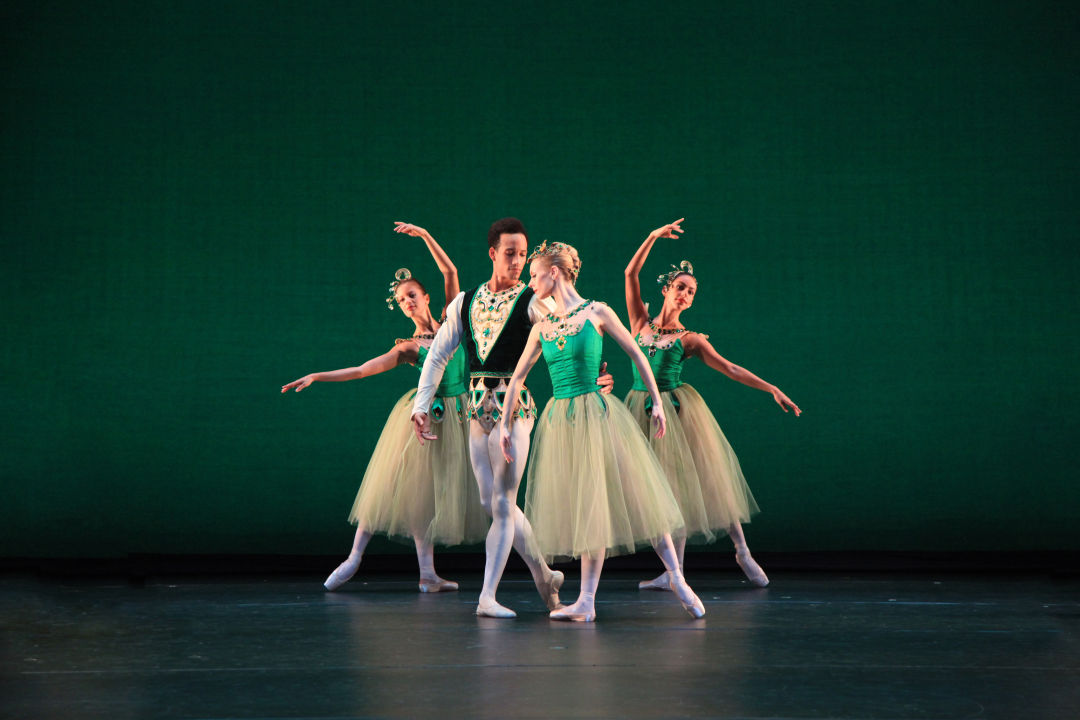 Victoria Hulland, Ricardo Rhodes, Flavia Abbadessa and Gabriela Poole in George Balanchine's Emeralds.