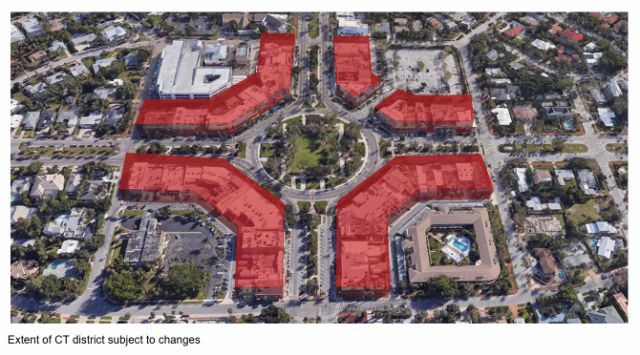 diagram of St. Armands Circle with CT zone highlighted