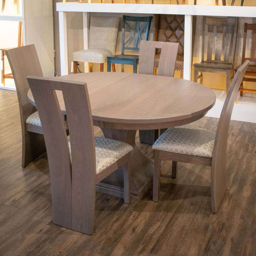 Dining room set at DutchCrafters Amish furniture store.