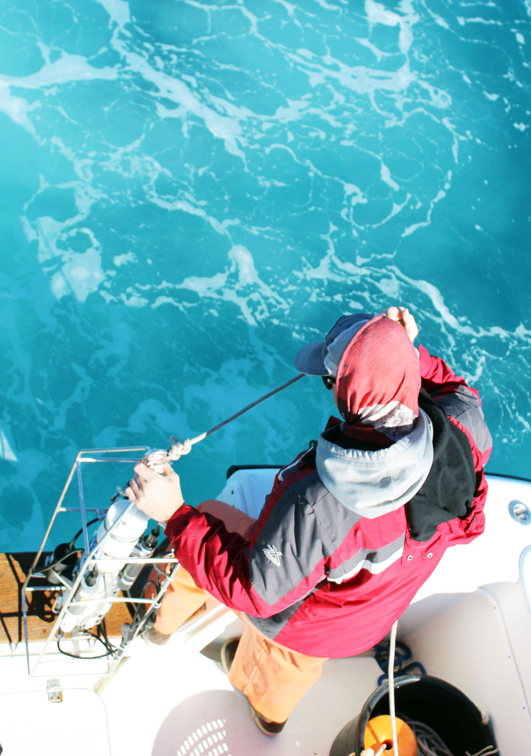 A Mote scientist on a red tide research cruise.