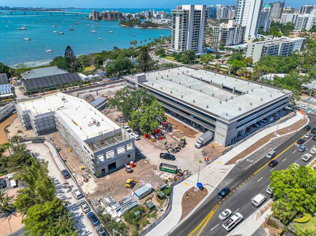 Construction at Marie Selby Botanical Gardens' downtown Sarasota campus.