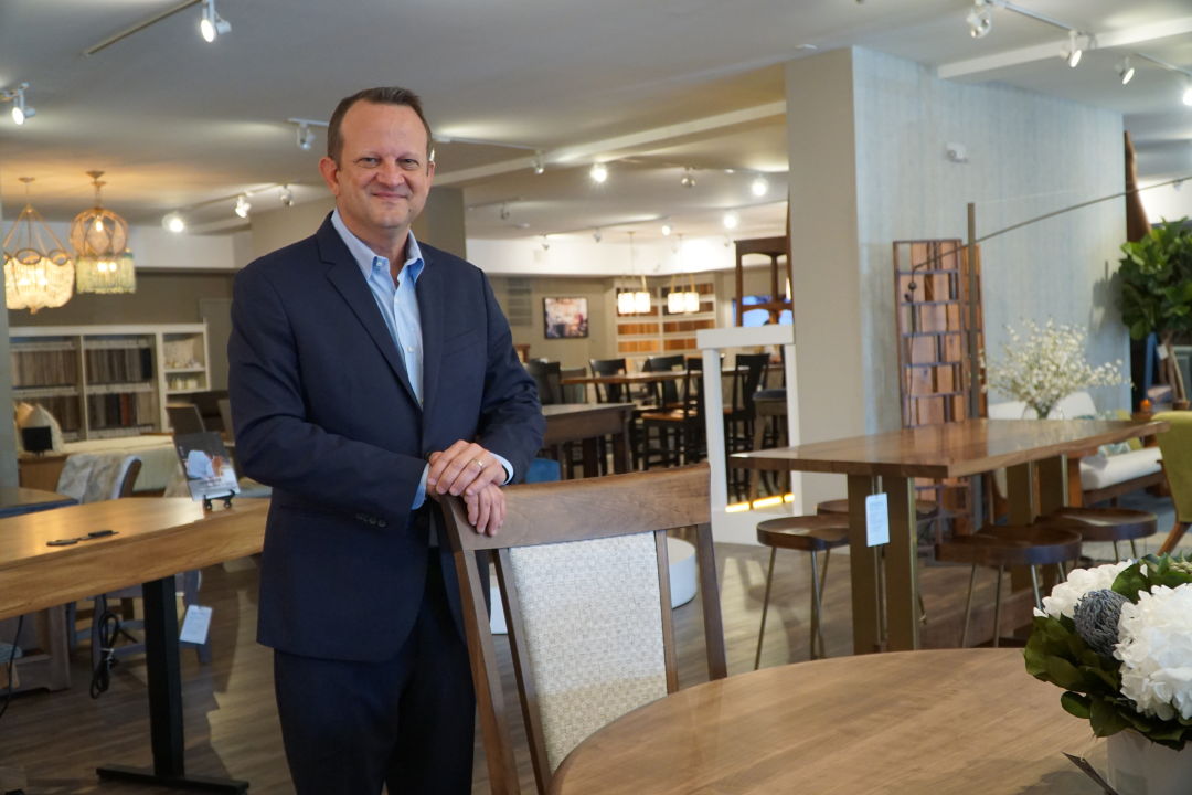 Jim Miller, CEO of DutchCraftes, in the Sarasota Furniture Showroom.