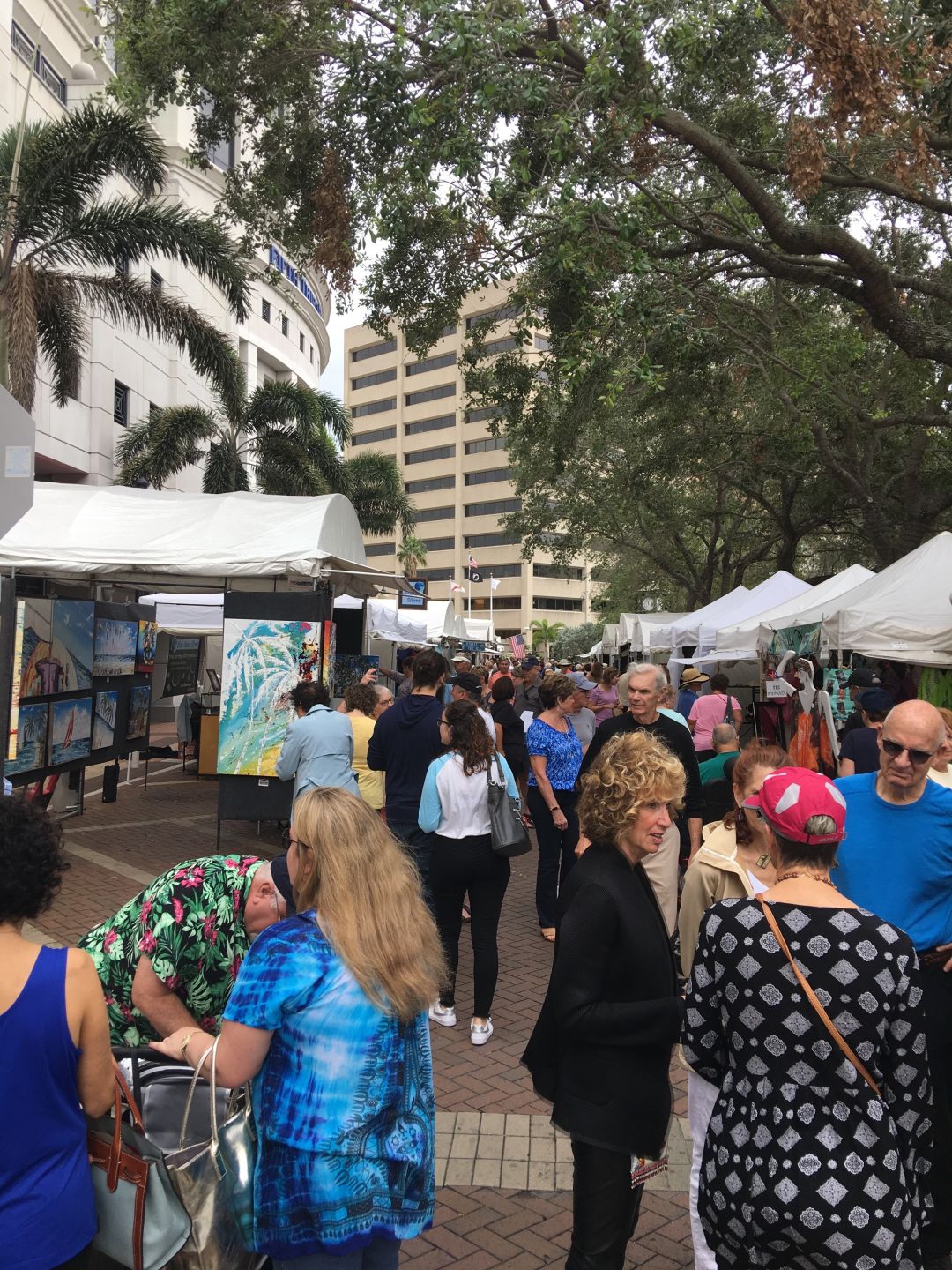 Picture of people attending the first Downtown Sarasota Craft Fair.