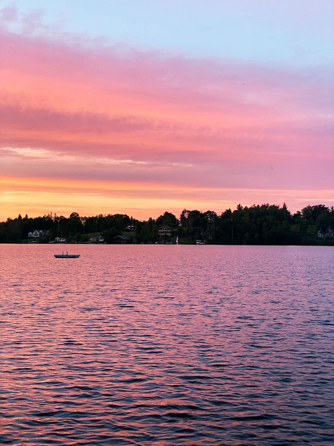 The lake at sunset