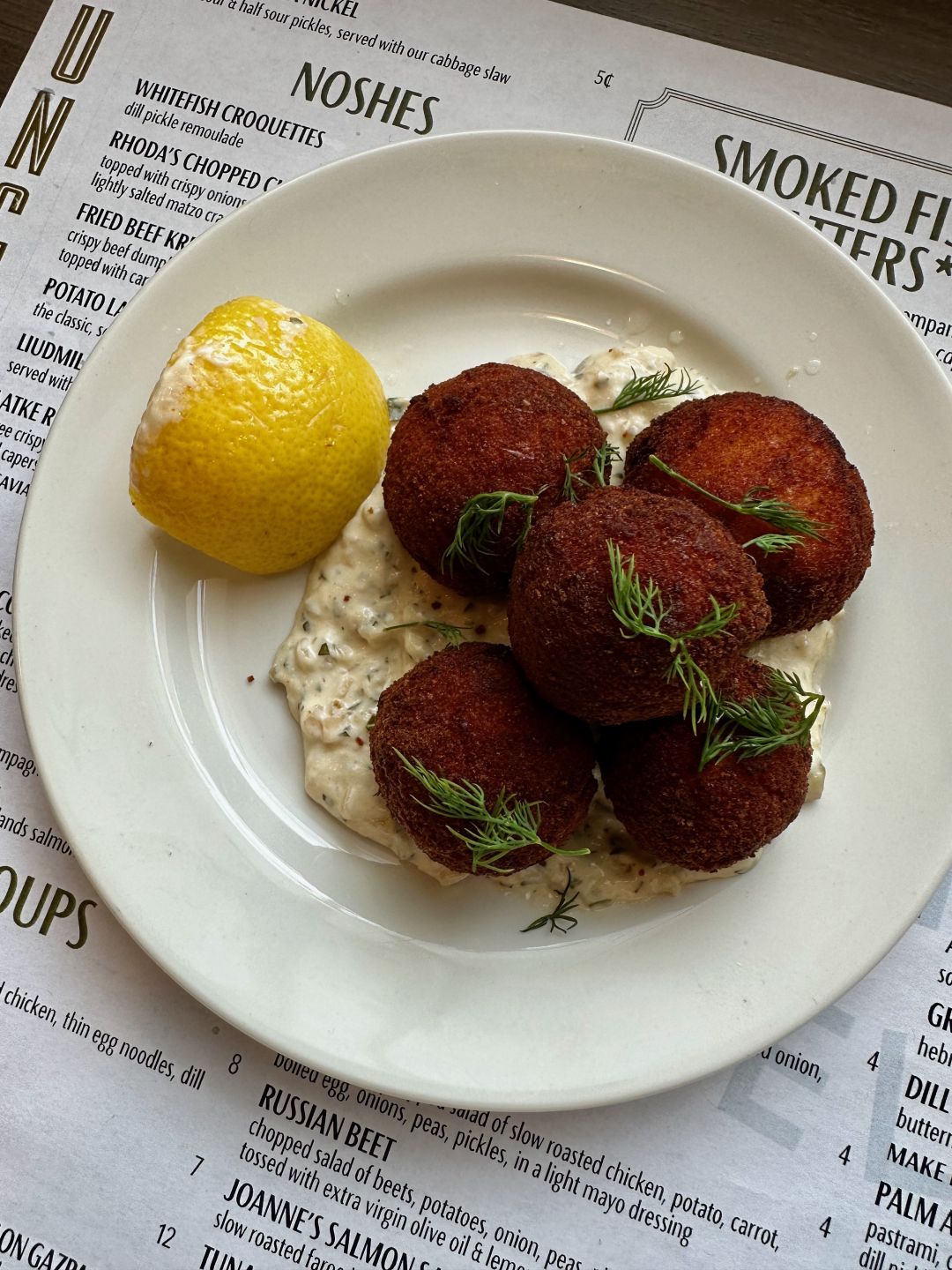 Whitefish croquettes at Palm Avenue Deli.