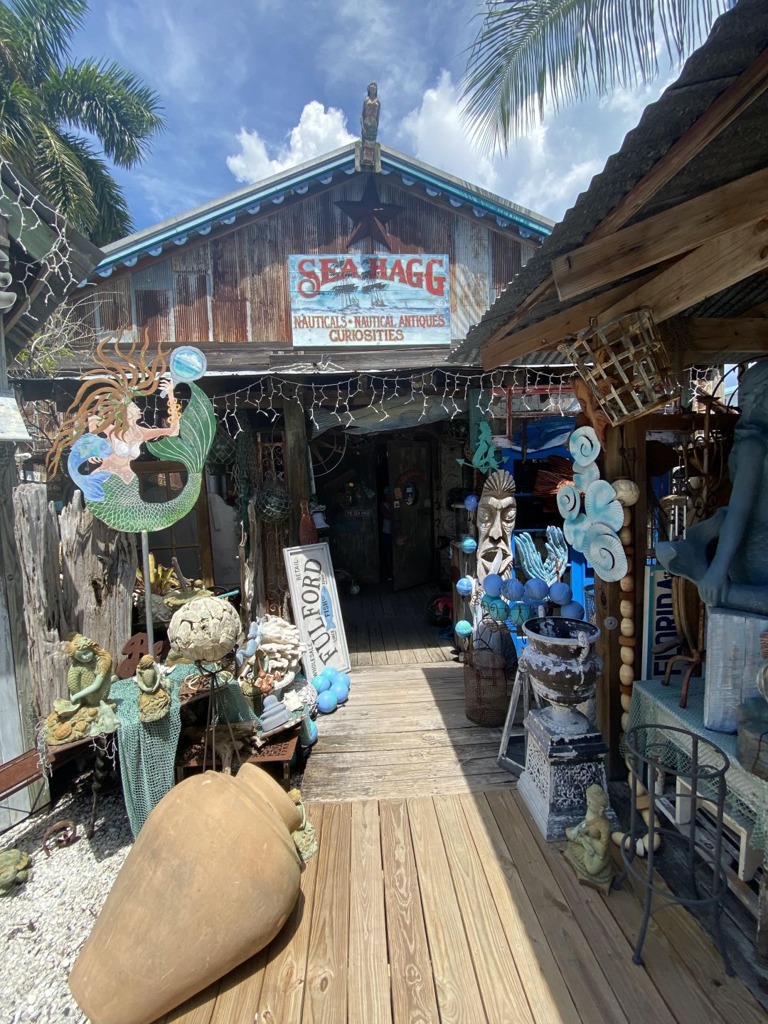 The exterior of The Sea Hagg nautical antique shop.