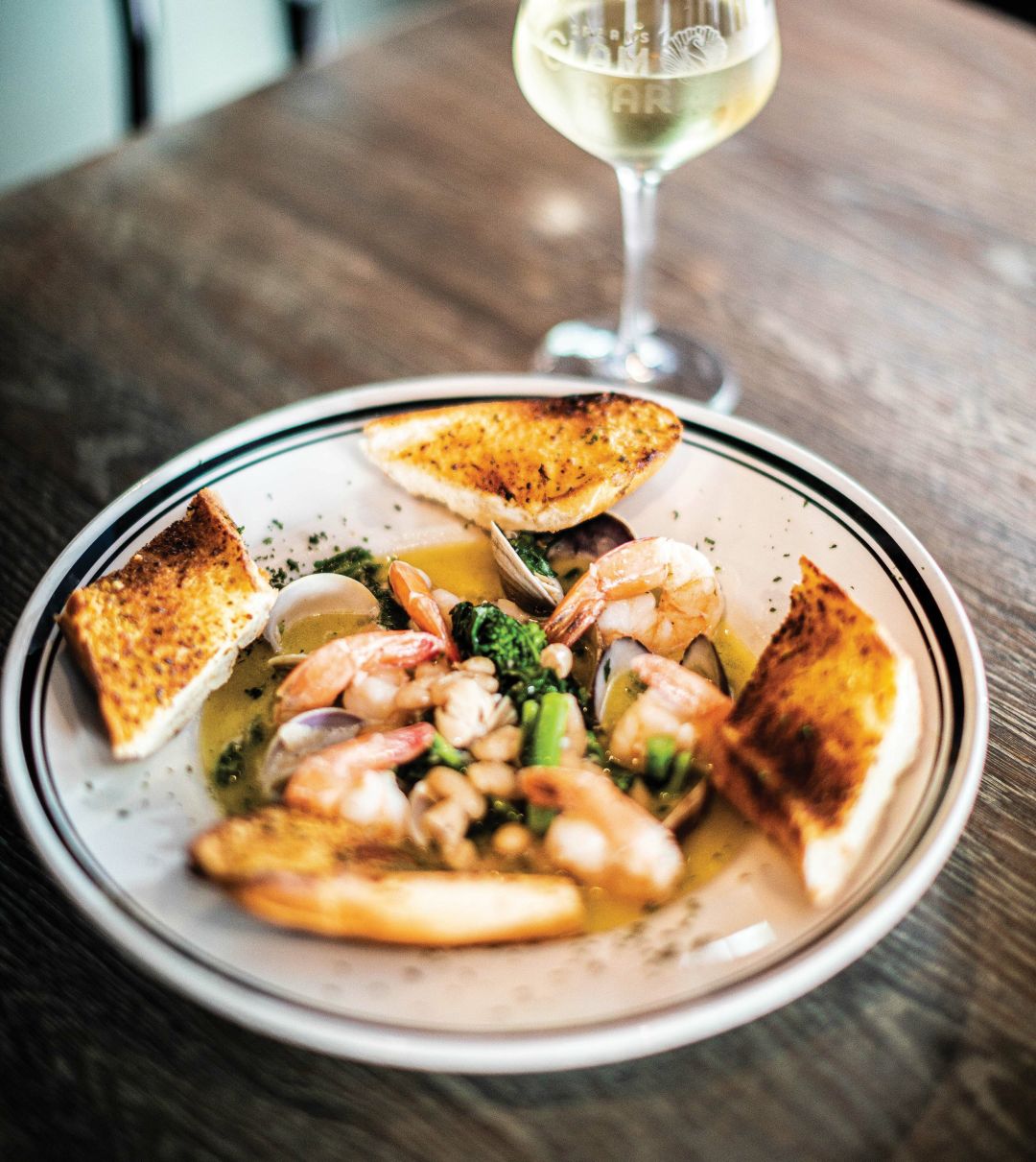 Shrimp and clam bowl at Speaks Clam Bar.