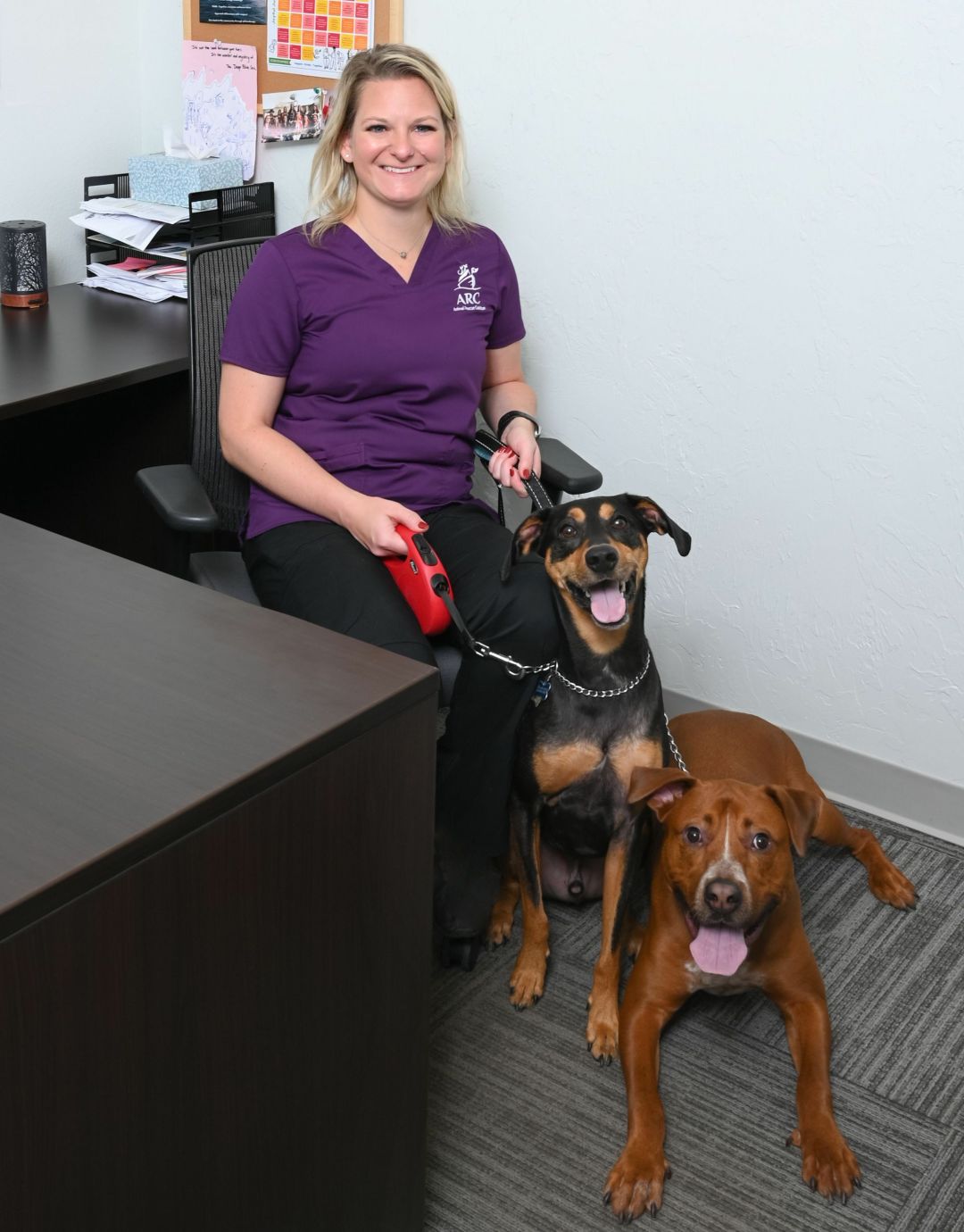 Kayla Murphy with her two dogs